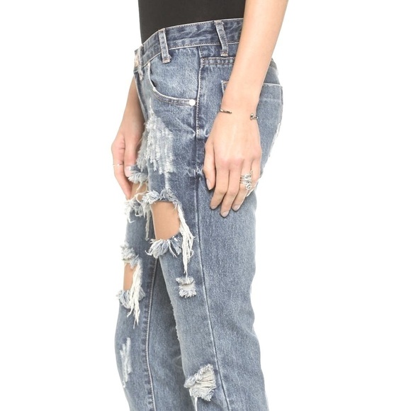 One Teaspoon Factory Distressed Trashed Free Birds Denim Ankle Zip jeans - Picture 7 of 13